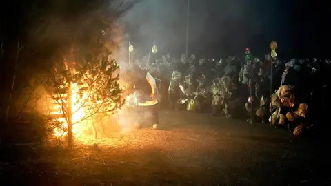 Celebración del tradicional Antruido de la montaña de Riaño con la Mojiganga y la quema de la Choza, declarado de interés turístico provincial. Foto: Campillo