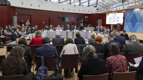 La consejera de Agricultura, Ganadería y Desarrollo Rural, María González Corral, en la reunión Agriregions en Bruselas.