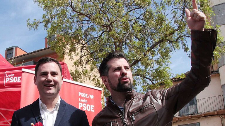 Javier Cendón y Luis Tudanca, durante un acto electoral.