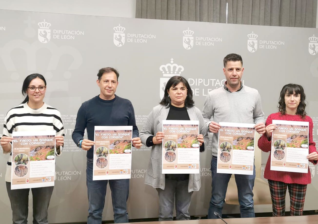 La diputada Lucía Osorio, junto a representantes de La Pola de Gordón, Ciñera y la Reserva de la Biosfera del Alto Bernesga, ha presentado la jornada ‘El Faedo: Un Bosque con Corazón’, una iniciativa dedicada a la conservación de uno de los mayores tesoros naturales de León.