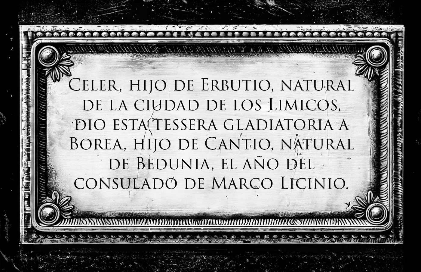 Tessera gladiatoria en la que se reconoce las gestas del leonés Borea.