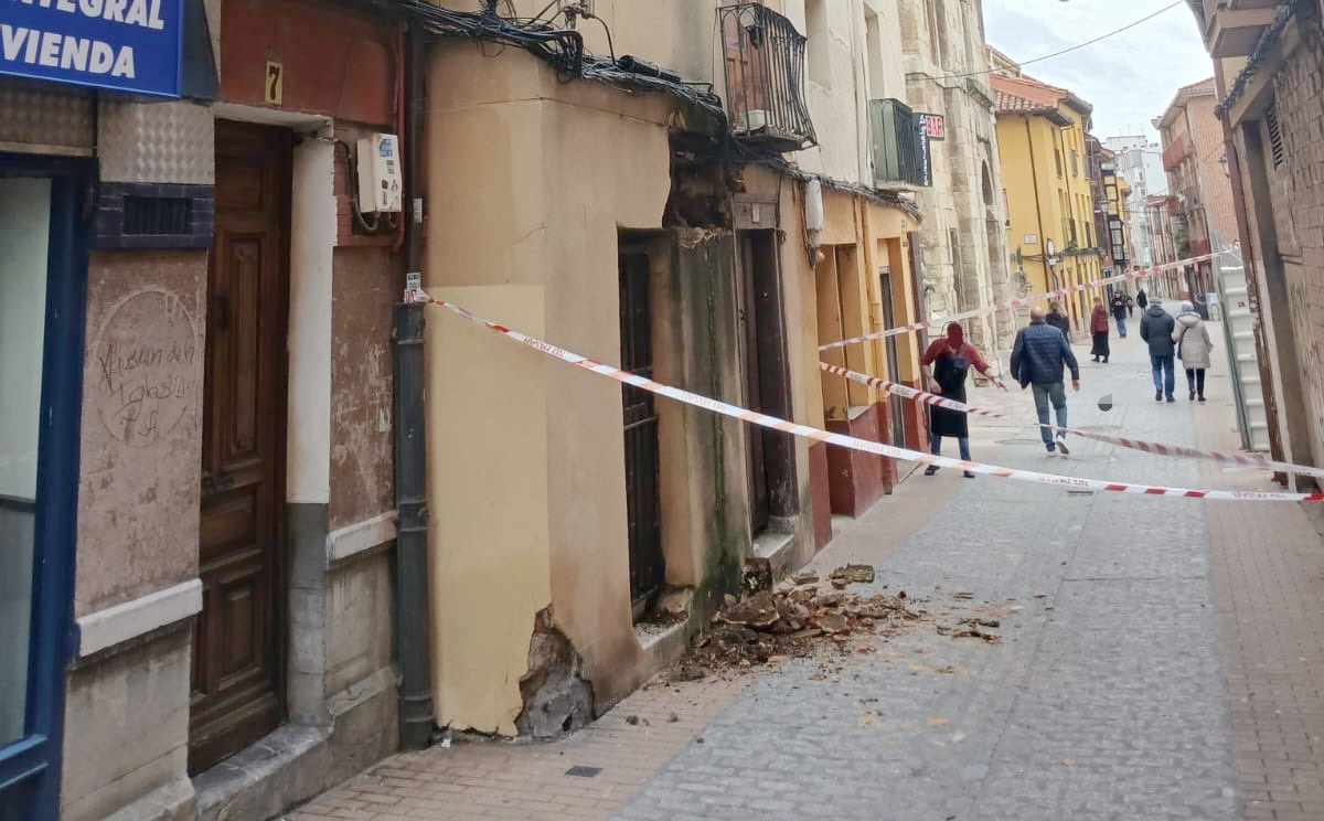 Imagen de la zona en la que tuvieron lugar los desprendimientos. Foto: Policía Local León