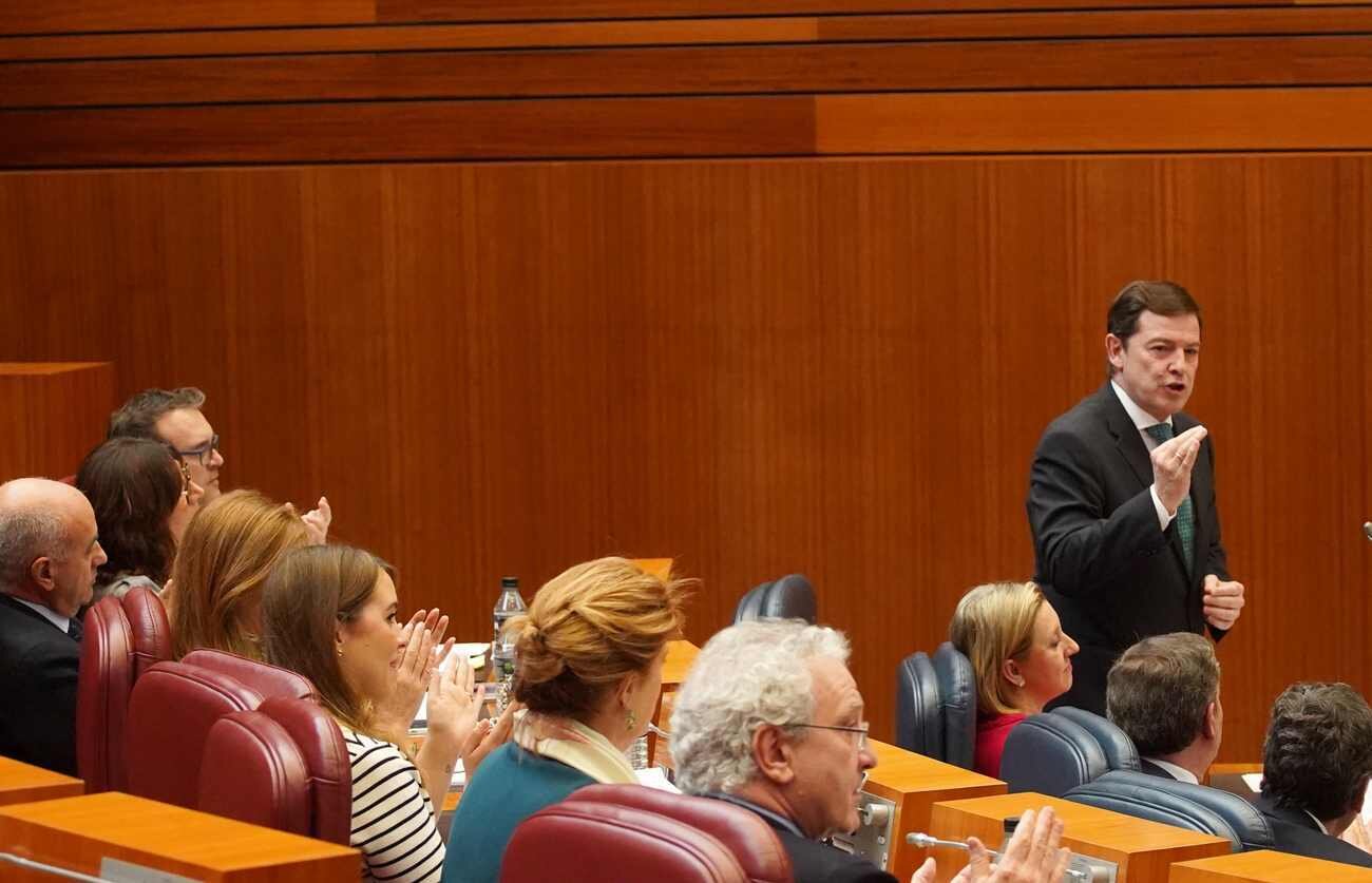 Intervención del presidente de la Junta Alfonso Fernández Mañueco en el Pleno de las Cortes.