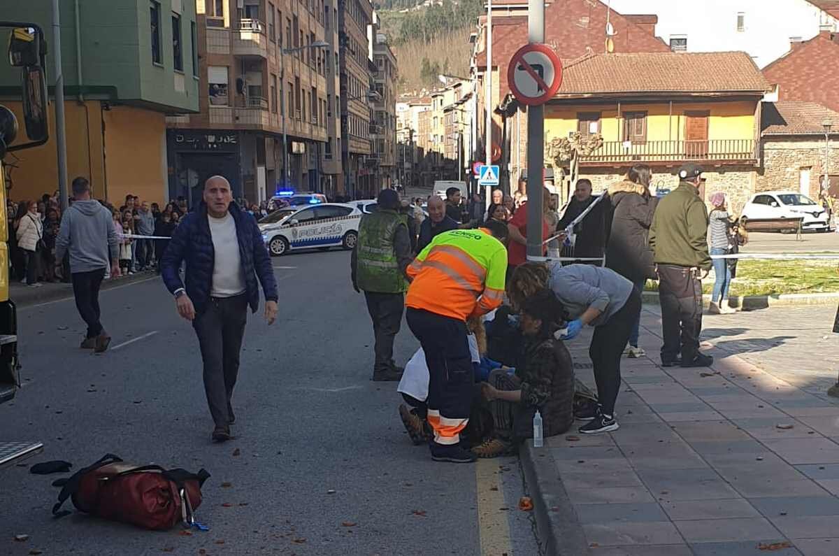 Imagen de uno de los heridos tras la explosión.