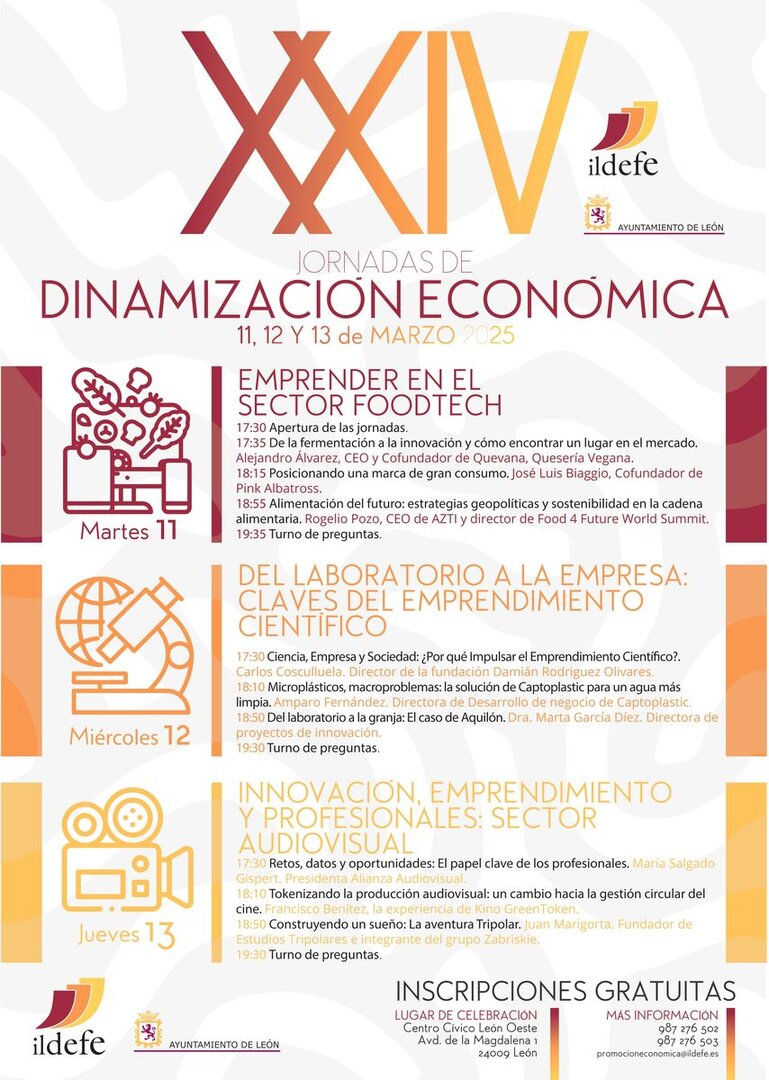 Cartel de la XIV edición de las Jornadas de Dinamización Económica de Ildefe.