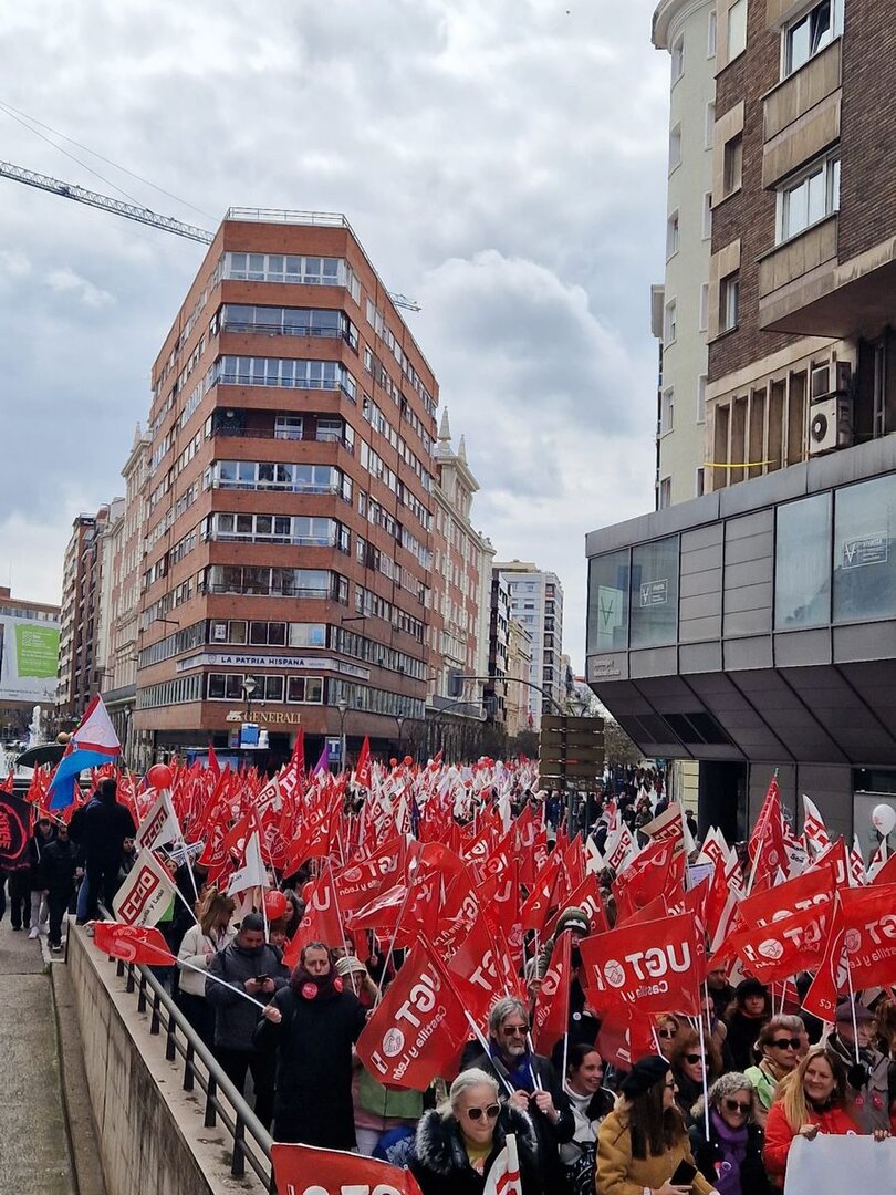 Leoneses se suman a la manifestación en defensa de la sanidad pública en Valladolid.2